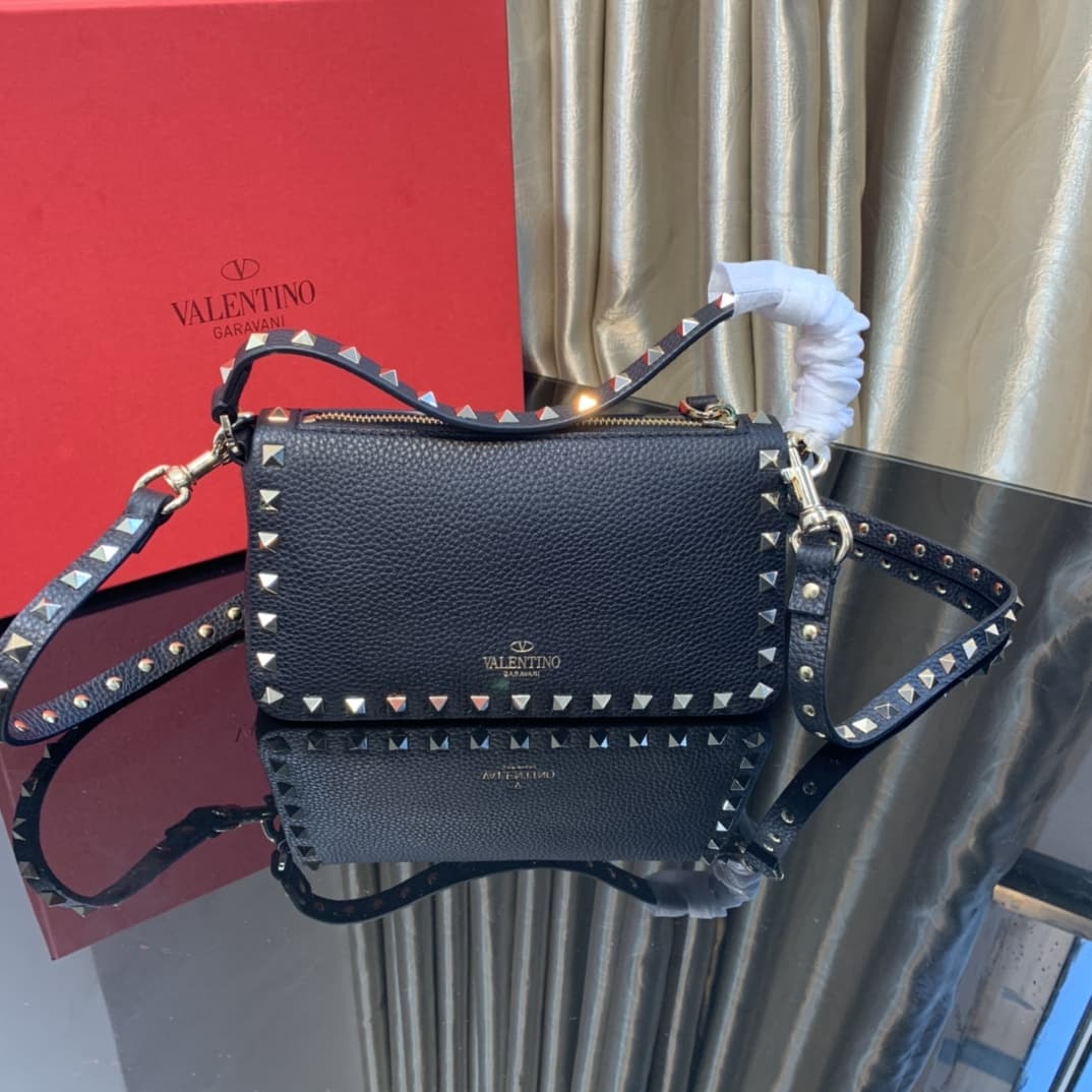 Valentino SMALL ROCKSTUD GRAINY CALFSKIN CROSSBODY BAG VA0012