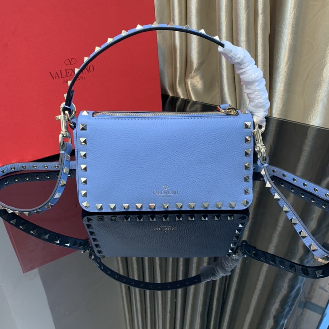 Valentino SMALL ROCKSTUD GRAINY CALFSKIN CROSSBODY BAG VA0015