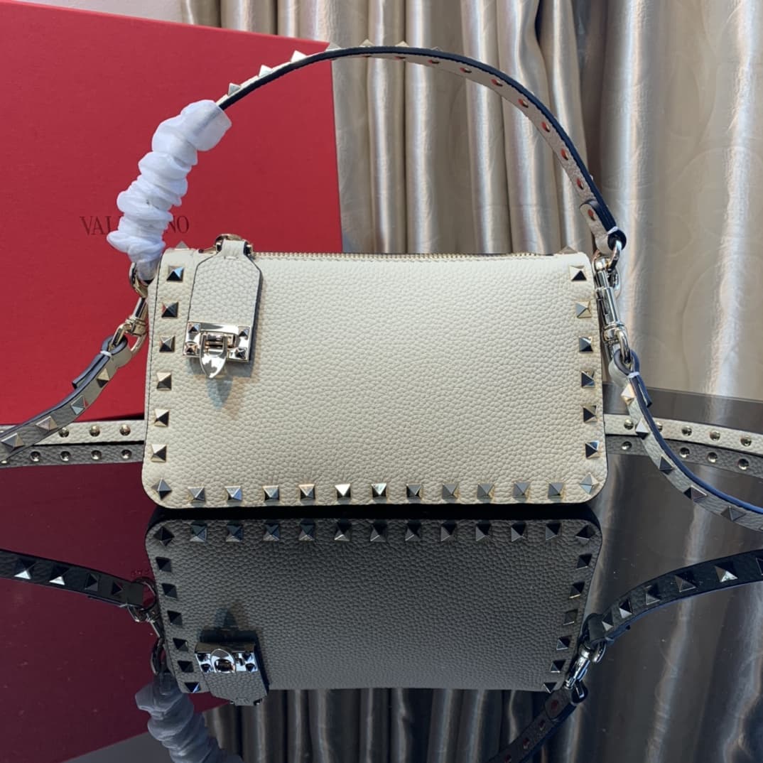 Valentino SMALL ROCKSTUD GRAINY CALFSKIN CROSSBODY BAG VA0012