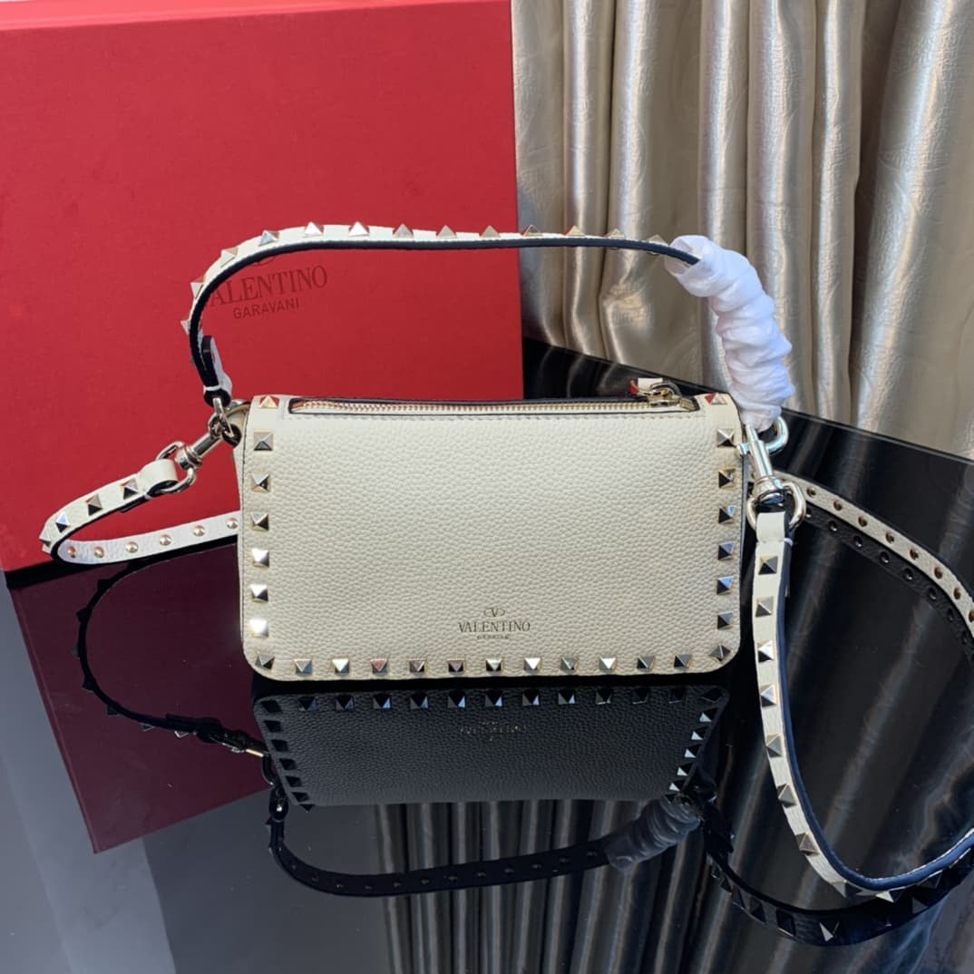 Valentino SMALL ROCKSTUD GRAINY CALFSKIN CROSSBODY BAG VA0012