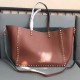 Valentino ROCKSTUD GRAINY CALFSKIN TOTE Double Sided Shopping Bag VA0021