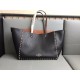 Valentino ROCKSTUD GRAINY CALFSKIN TOTE Double Sided Shopping Bag VA0021