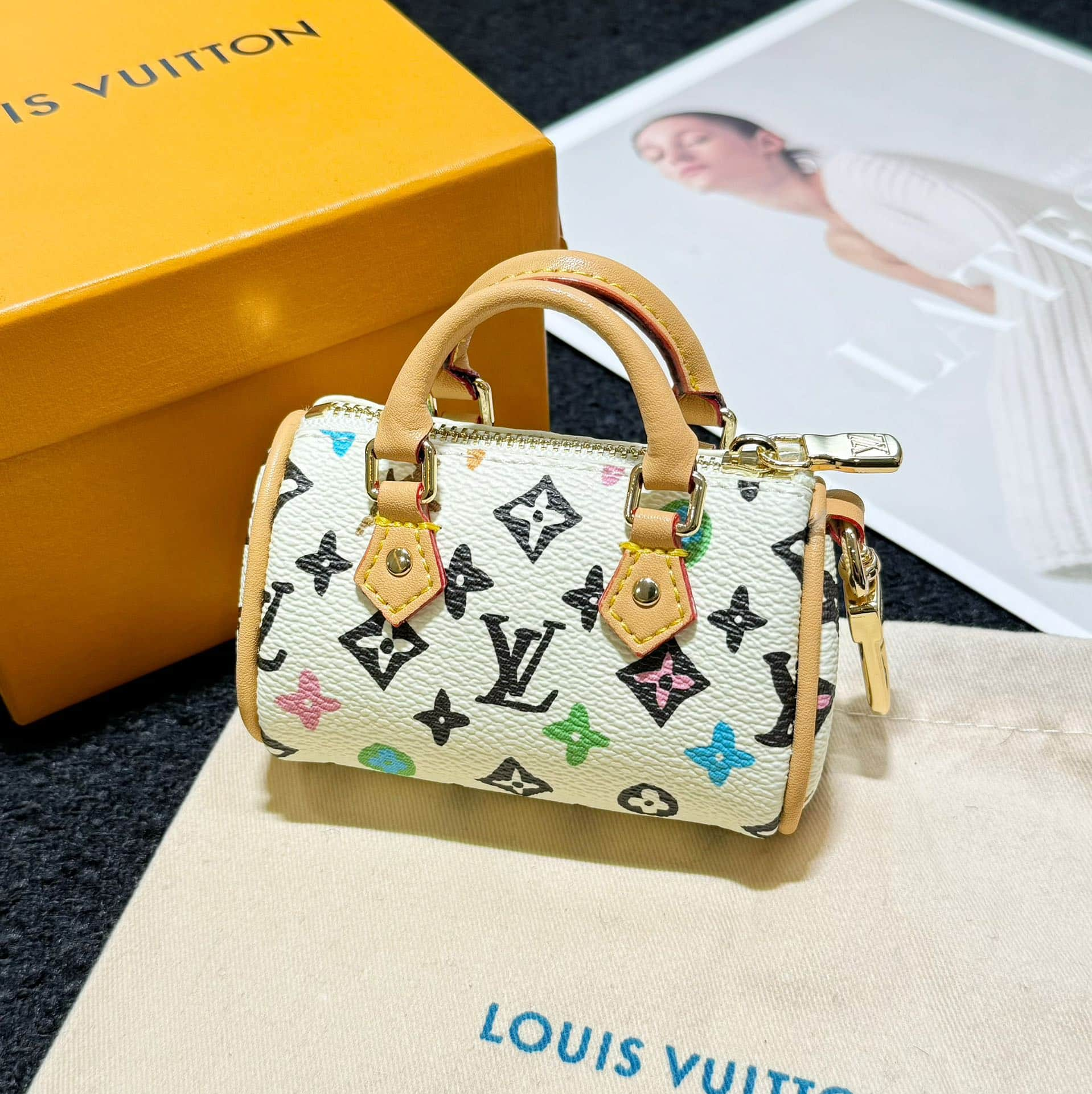 Louis Vuitton Micro Speedy Bag Charm Key Holder MBA0019