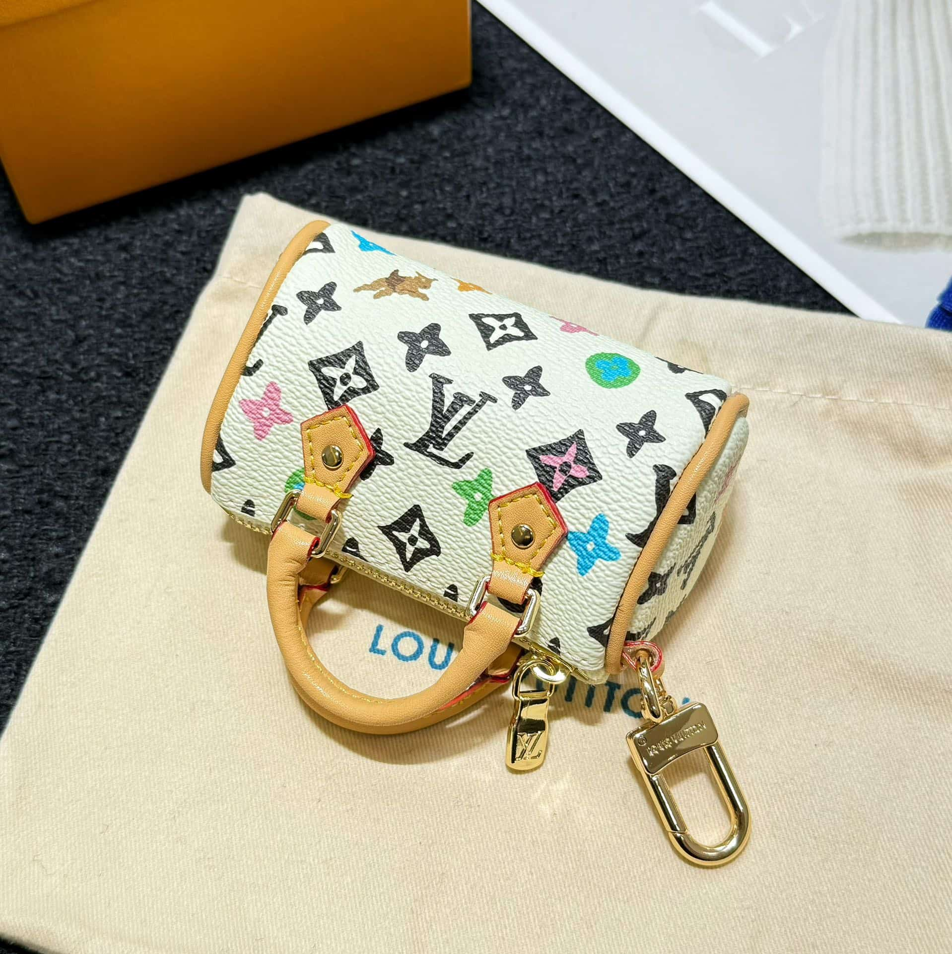 Louis Vuitton Micro Speedy Bag Charm Key Holder MBA0019