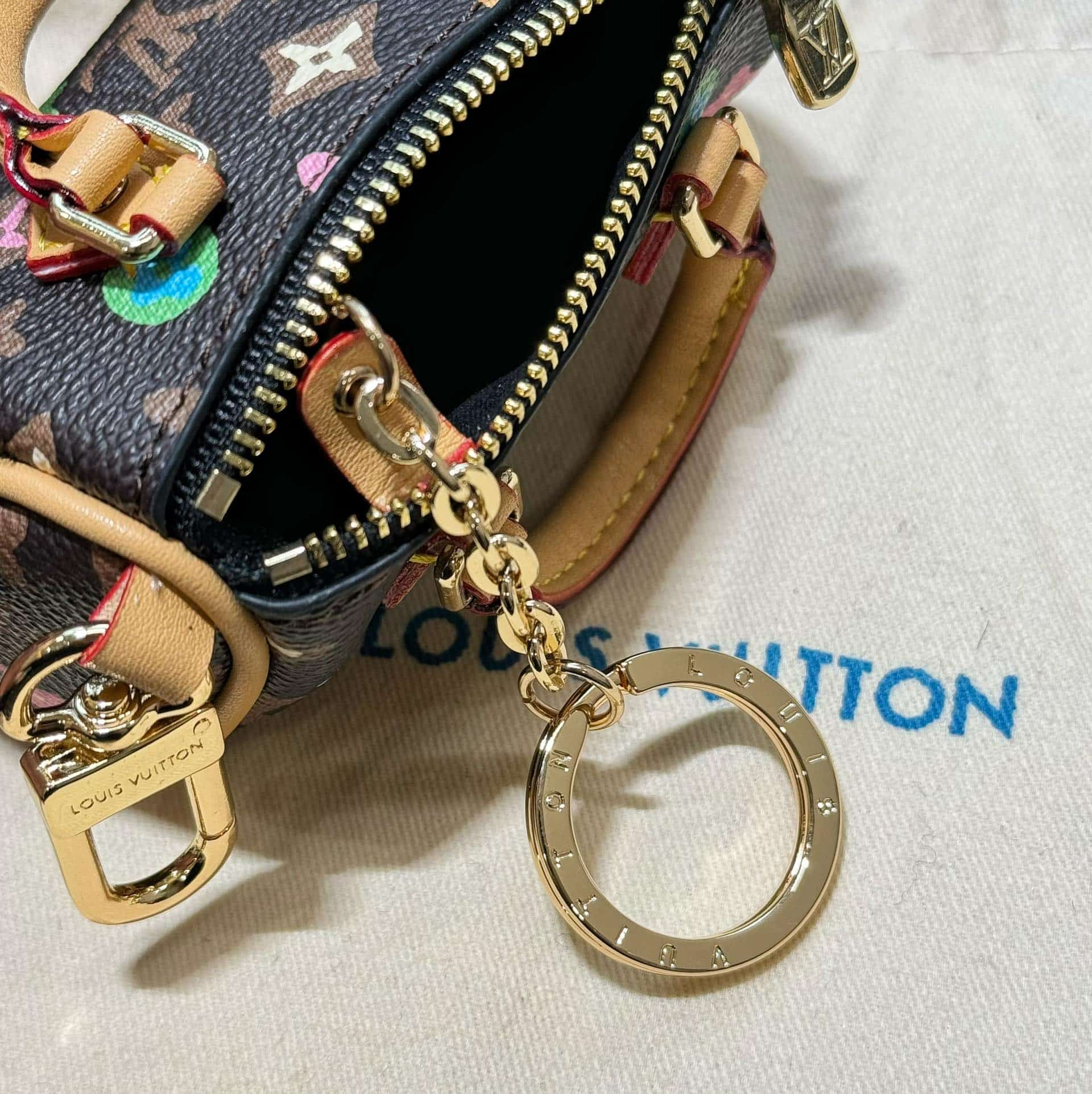 Louis Vuitton Micro Speedy Bag Charm Key Holder MBA0019