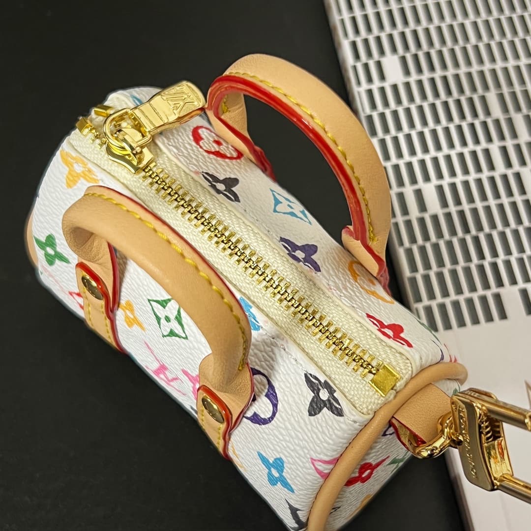 Louis Vuitton LV x TM Micro Speedy Bag Charm Key Holder Monogram Multicolor MBA0023