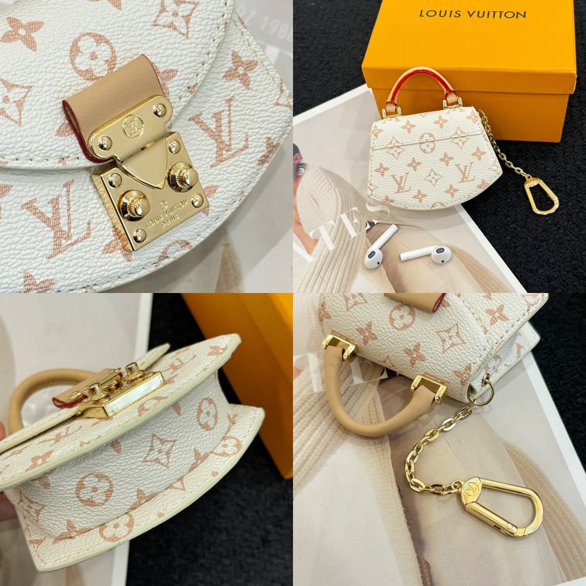 Louis Vuitton Mini Fan-Shaped Bag Charm Key Holder MBA0027